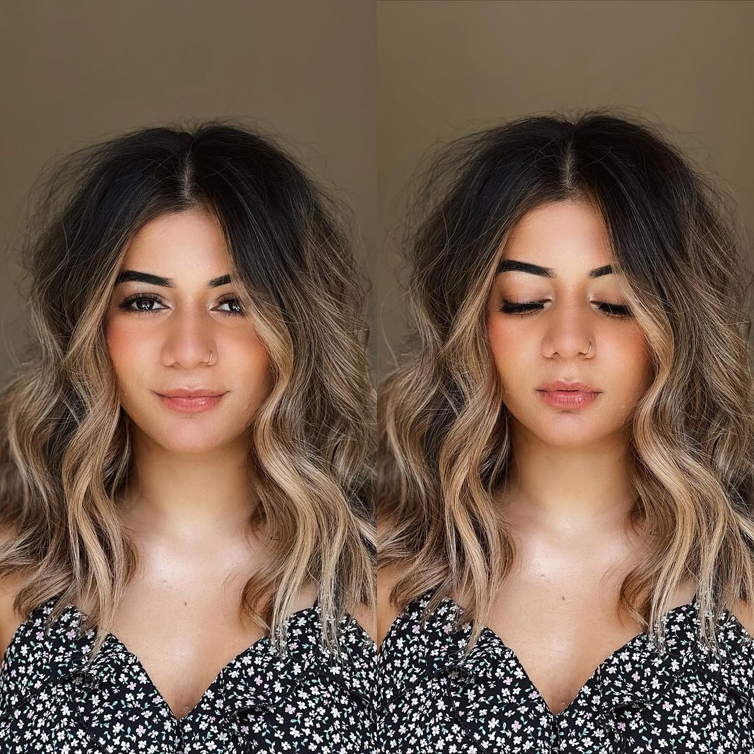 Mid-Length Frizzy Wavy Hair for Round Faces