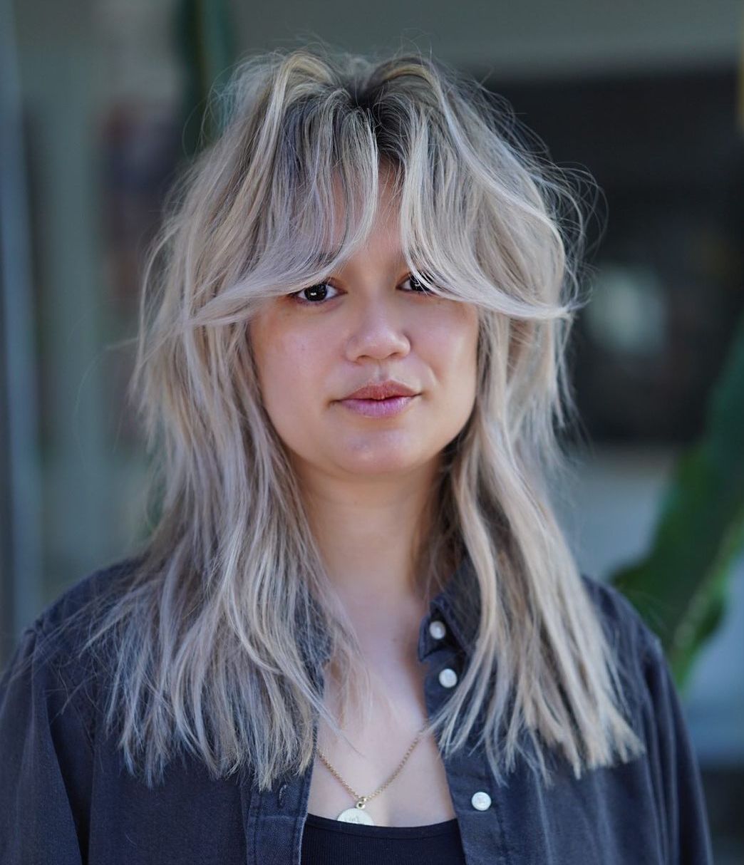 Edgy Shag with Curtain Bangs