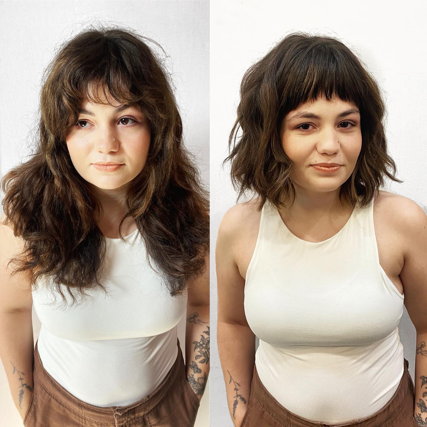 Chubby Face and Wavy Bob with Baby Bangs