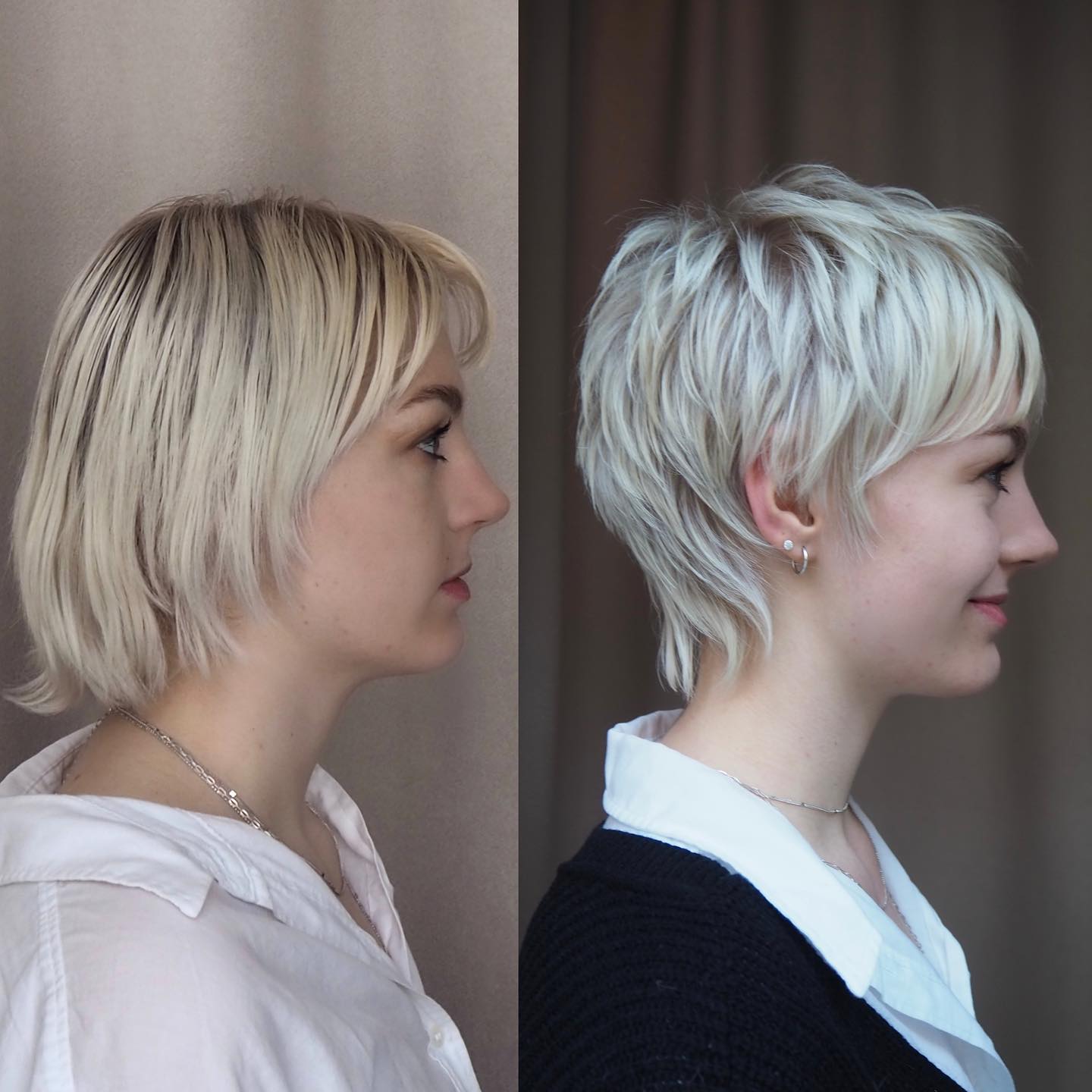 Cute Piece-y Mullet Before and After