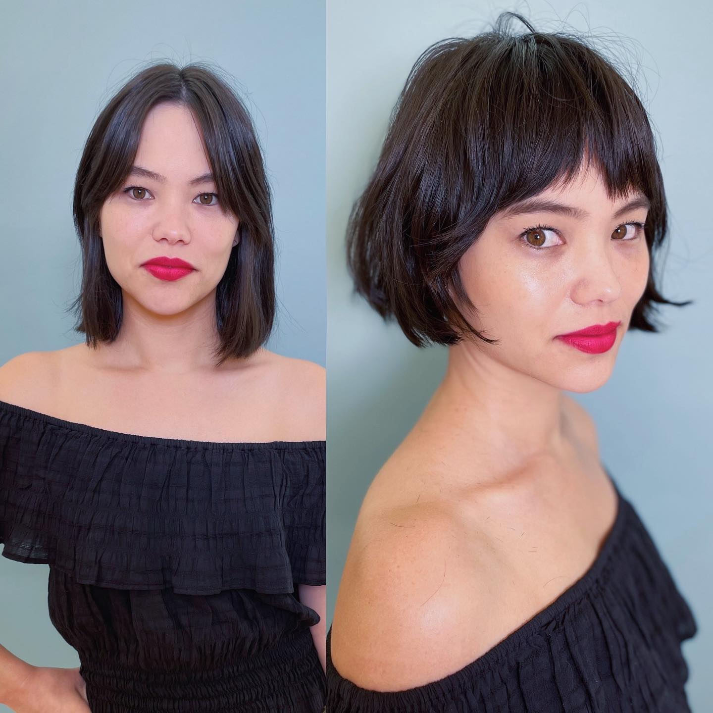 Lip-Length Bob for an Oval Face